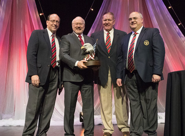 Frank VanderSloot with the board members of the Grand Teton Council