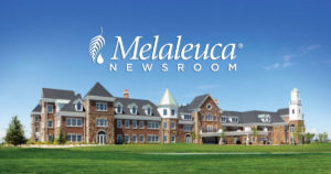 Melaleuca Newsroom text above global headquarters